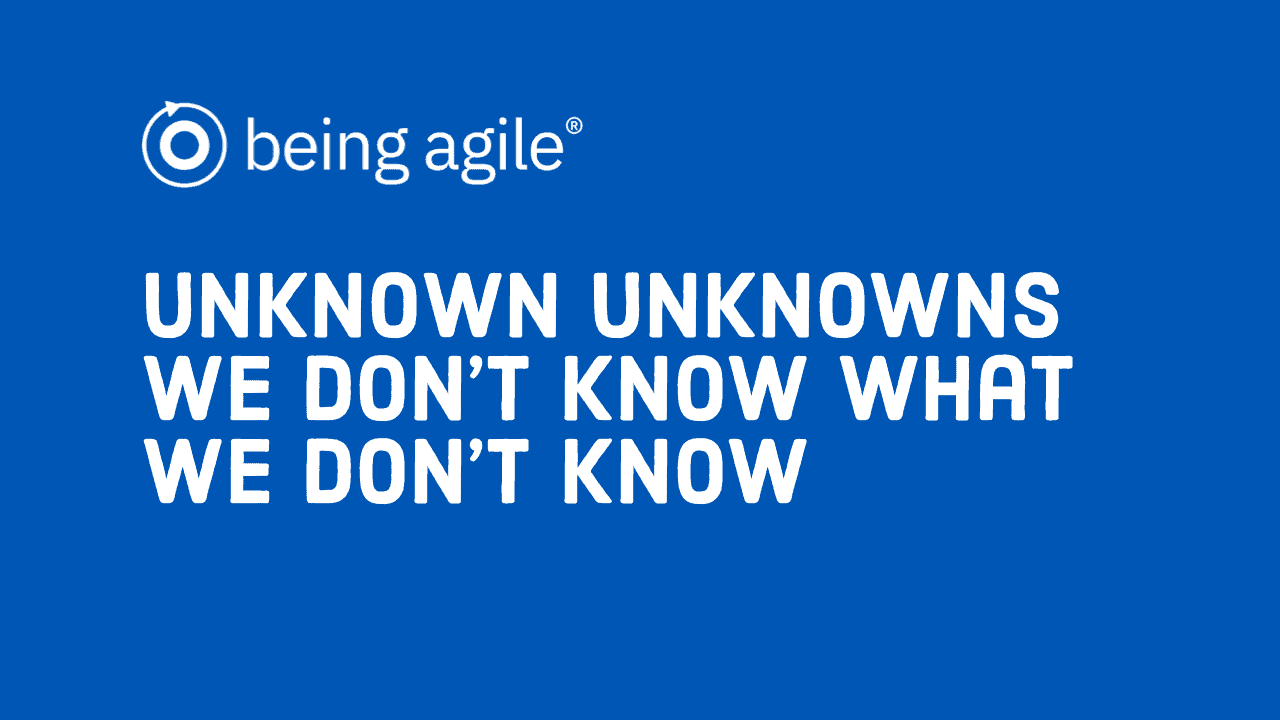 Adaptive Planning - Unknown Unknowns, we dont know what we dont know