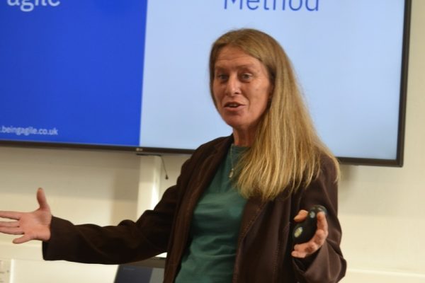 Belinda Waldock presenting